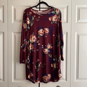 Long sleeve swing dress with pockets